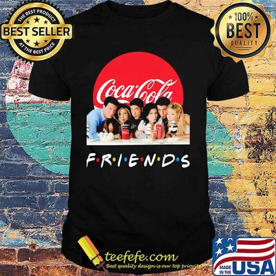 Friends characters coca cola logo shirt