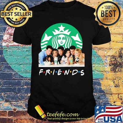 Friends characters starbucks coffee logo shirt