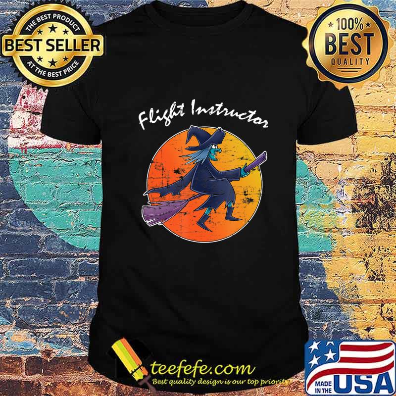 Funny Flight Instructor Wizard Broomstick Gift Spooky Witch T-Shirt