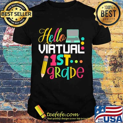 Funny Hello Virtual 1st grade Gift Back to School 2020 T-Shirt