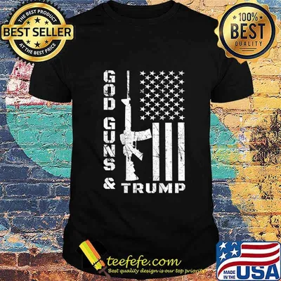 God Guns And Trump 2nd Amendment Flag AR15 (BACK) T-Shirt