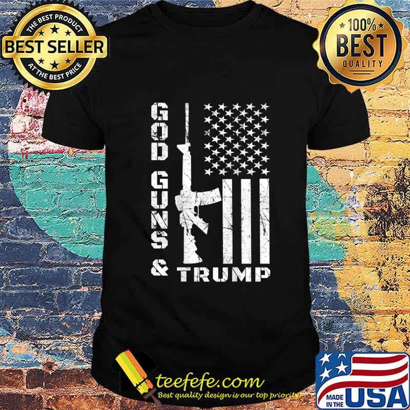 God Guns And Trump 2nd Amendment Flag AR15 (BACK) T-Shirt God Guns And Trump 2nd Amendment Flag AR15 (BACK) T-Shirt