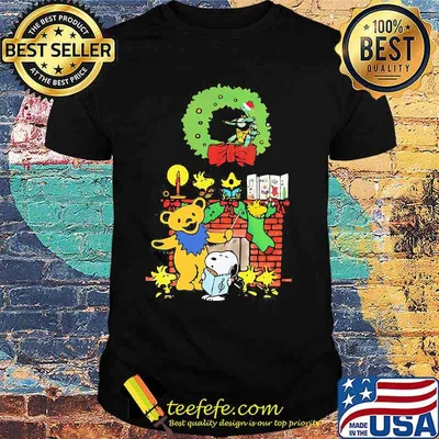 Grateful dead bear snoopy and turtle merry christmas shirt