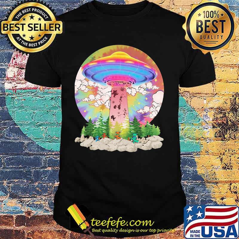 Grateful dead bear weed ufo hippie shirt