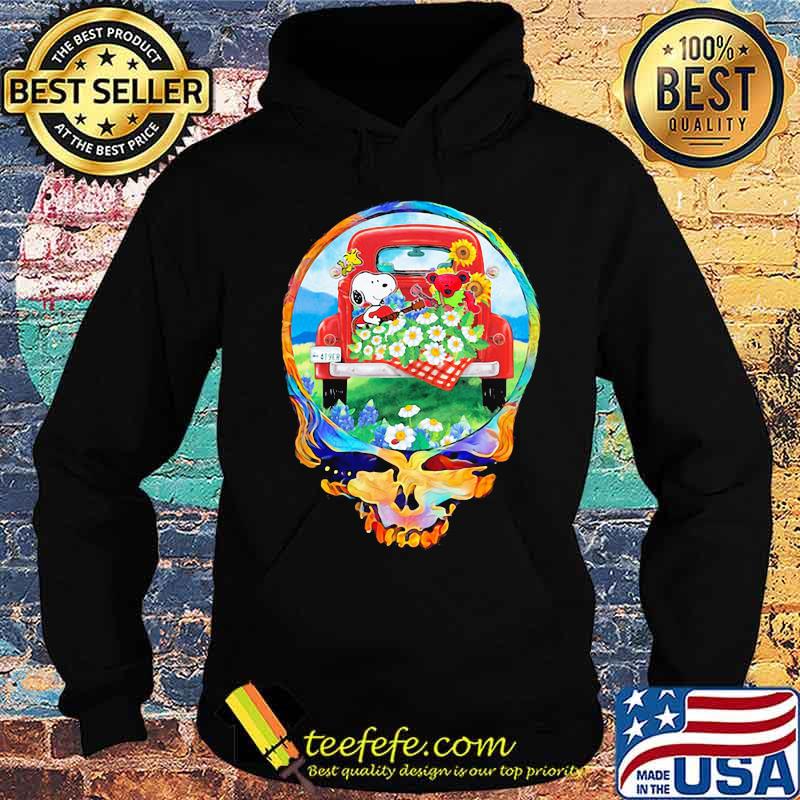 Grateful dead snoopy and bear playing guitar on car flowers s Hoodie Grateful dead snoopy and bear playing guitar on car flowers s Hoodie