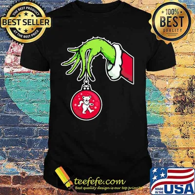 Grinch holding bear merry christmas shirt