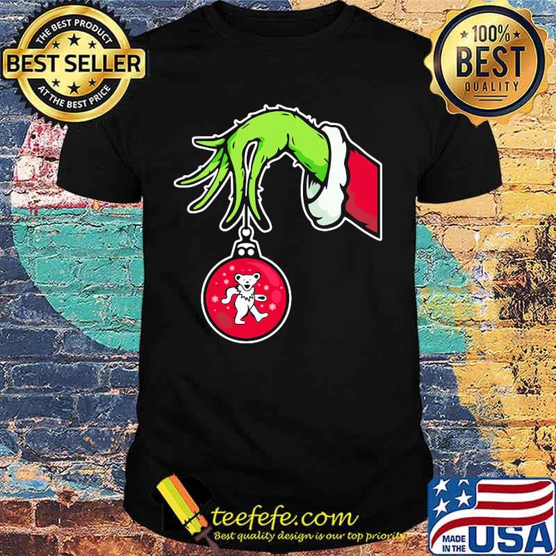 Grinch holding bear merry christmas shirt