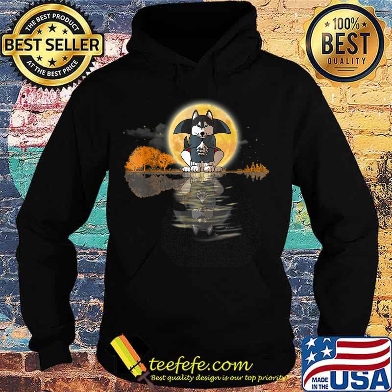 Guitar Lake Halloween Scary Husky with Moon T-Shirt Hoodie Guitar Lake Halloween Scary Husky with Moon T-Shirt Hoodie