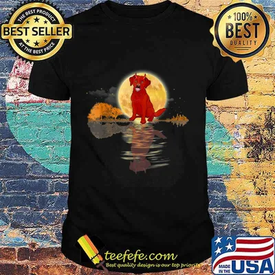 Guitar Lake Halloween Scary Labrador with Moon T-Shirt