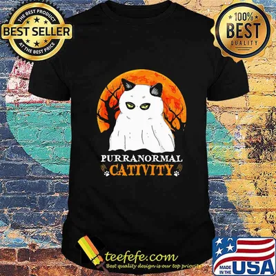 Halloween black cat boo purranormal cativity sunset shirt