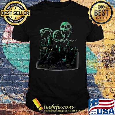 Halloween castle skull snakes shirt