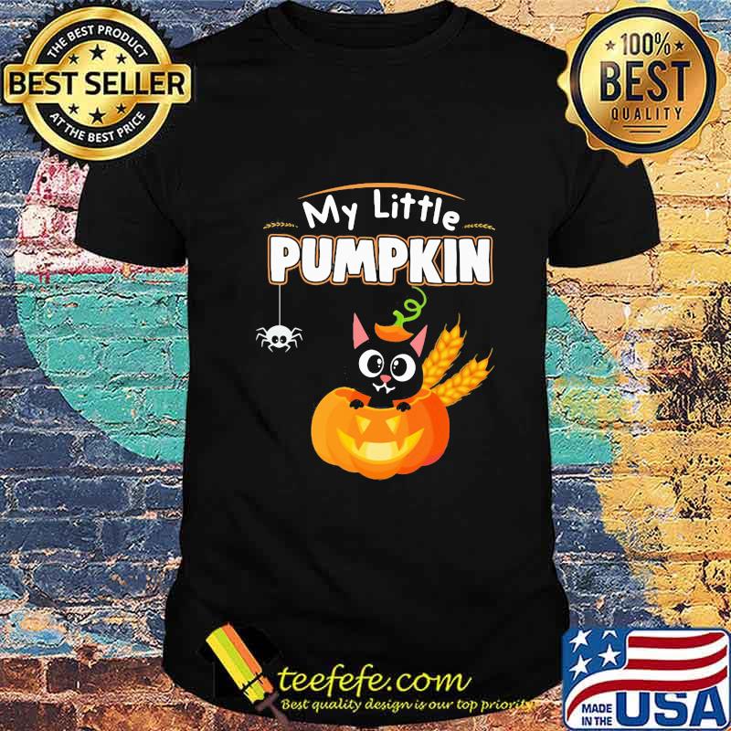 Halloween cat my little pumpkin shirt