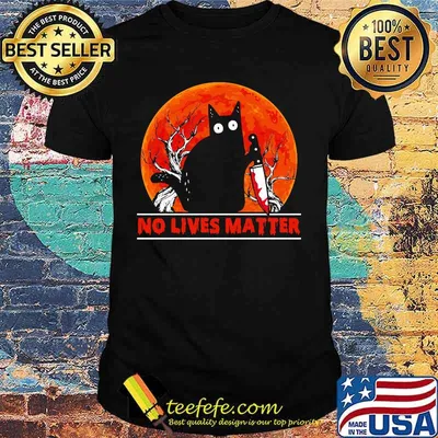 Halloween cat no lives matter sunset shirt