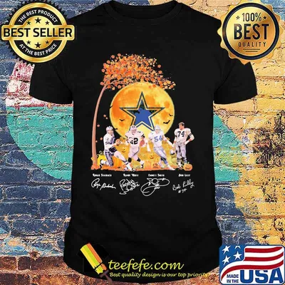Halloween dallas cowboy football signatures moon shirt