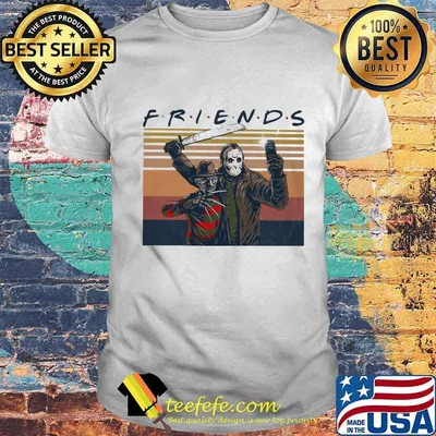 Halloween freddy krueger and michael myers friends vintage retro shirt