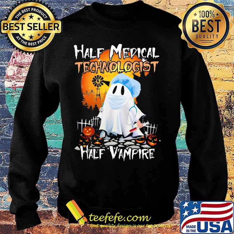Halloween ghost half medical technologist half vampire s Sweater Halloween ghost half medical technologist half vampire s Sweater