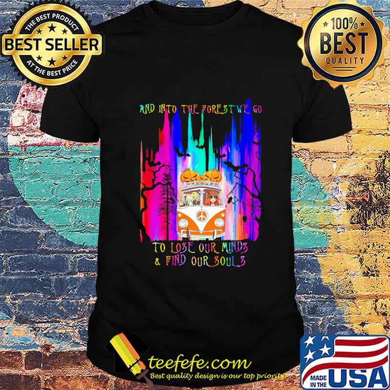 Halloween girl riding peace bus and into the forest we go to lose our minds and find our souls shirt Halloween girl riding peace bus and into the forest we go to lose our minds and find our souls shirt