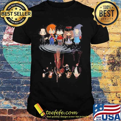 Halloween harry potter characters chibi water reflection shirt