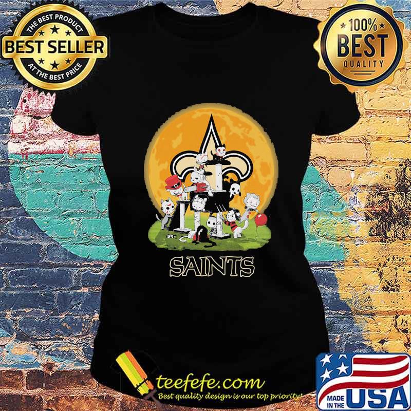 Halloween horror characters cats new orleans saints moon s Ladies tee Halloween horror characters cats new orleans saints moon s Ladies tee