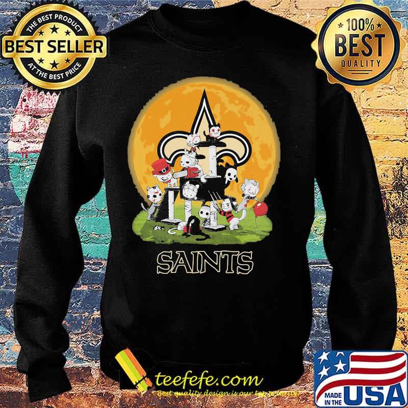 Halloween horror characters cats new orleans saints moon s Sweater Halloween horror characters cats new orleans saints moon s Sweater