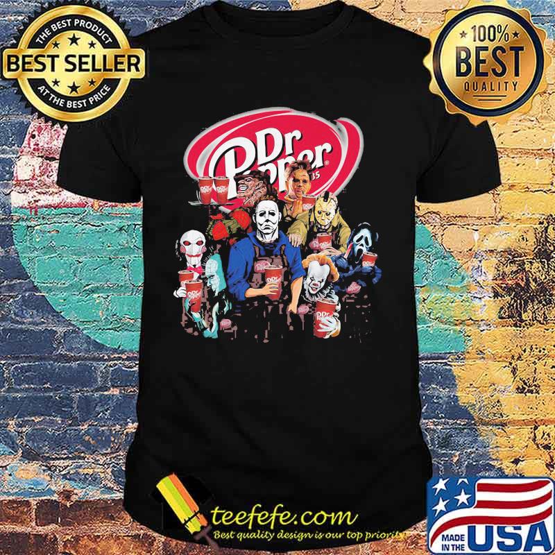 Halloween horror characters dr pepper logo shirt