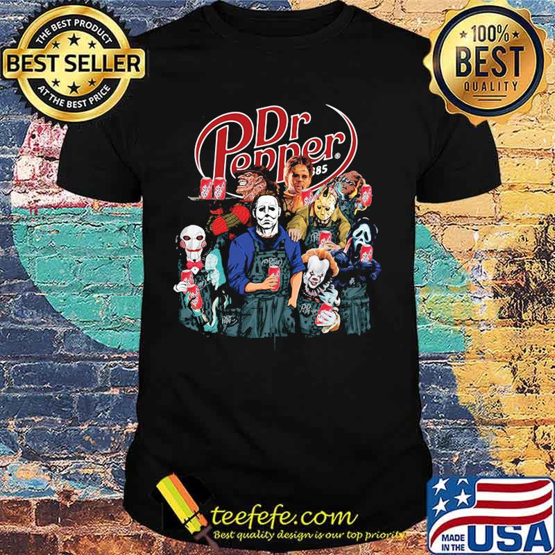 Halloween horror characters dr pepper logo shirt