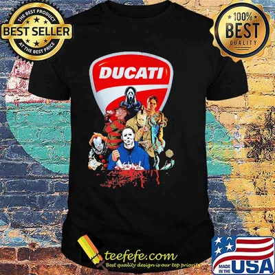 Halloween horror characters ducati logo shirt