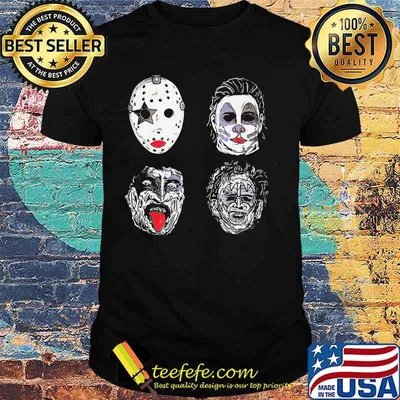 Halloween horror characters face art shirt