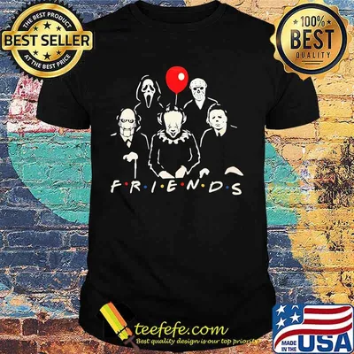 Halloween horror characters friends art shirt