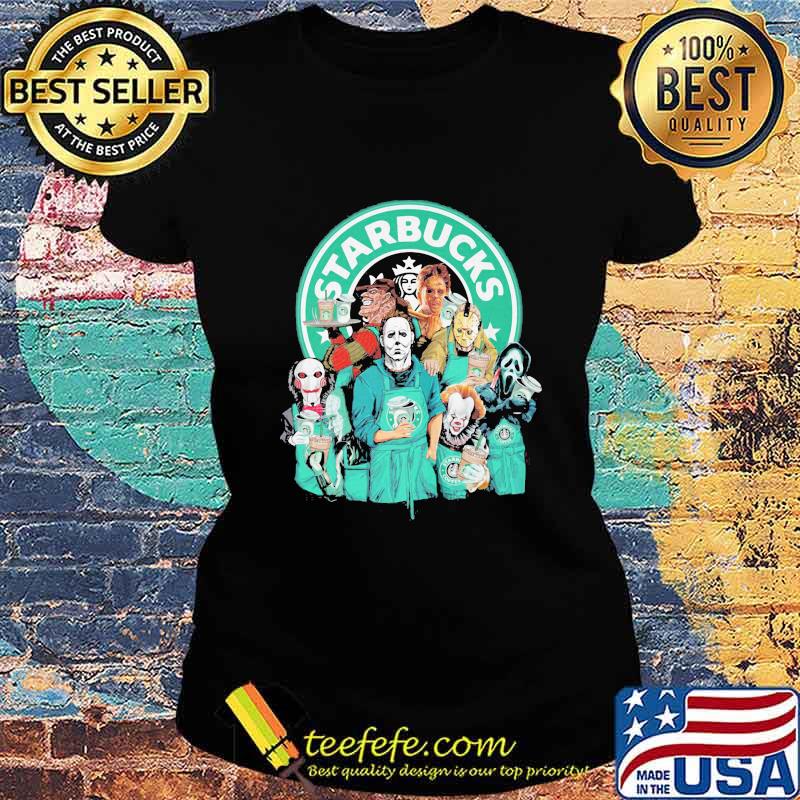 Halloween horror characters starbuck coffee logo s Ladies tee Halloween horror characters starbuck coffee logo s Ladies tee