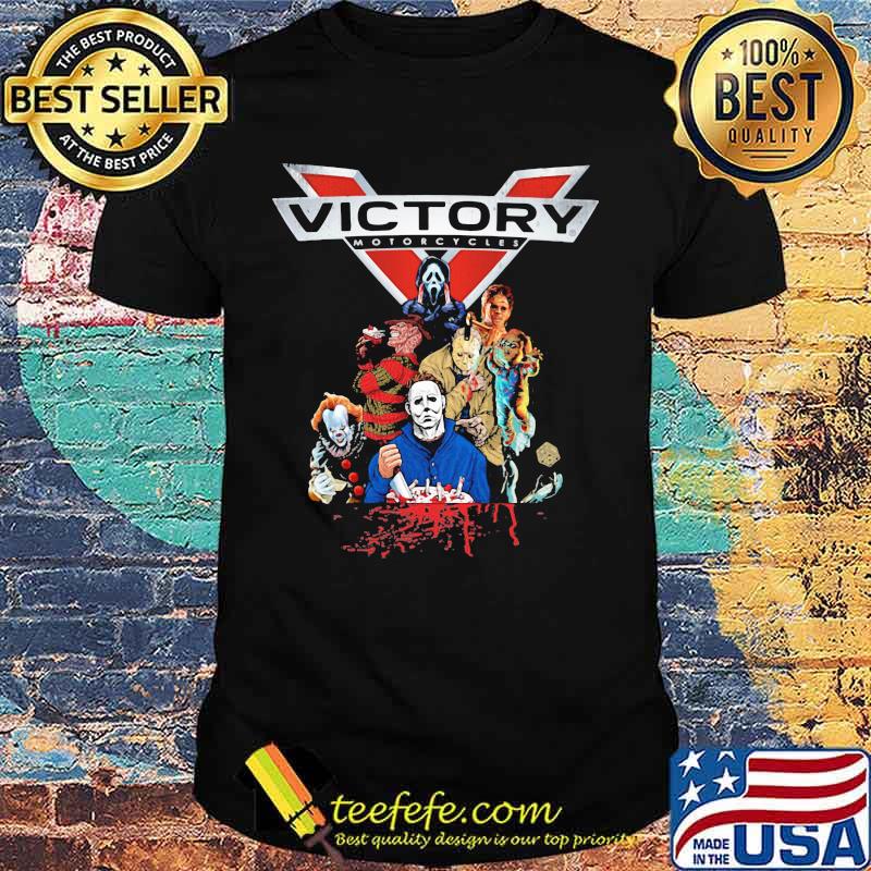 Halloween horror characters victory motorcycle logo shirt