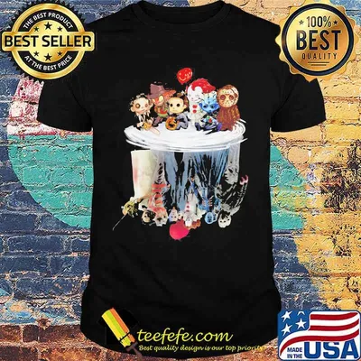 Halloween horror characters water mirror reflection shirt
