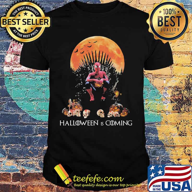 Halloween is coming spider man skull moon shirt