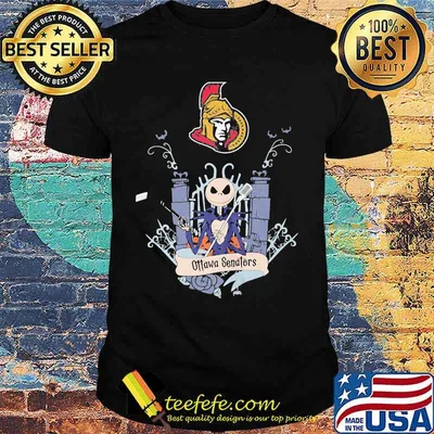 Halloween jack skellington ottawa senators shirt