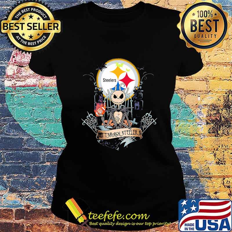 Halloween jack skellington pittsburgh steelers moon s Ladies tee Halloween jack skellington pittsburgh steelers moon s Ladies tee