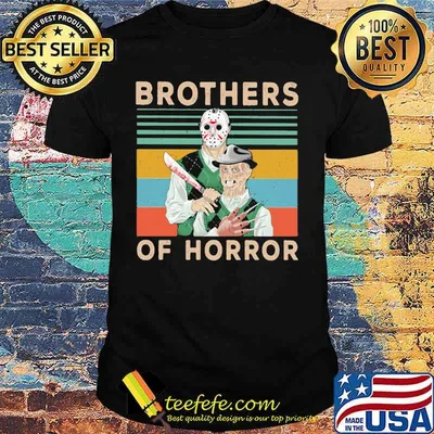 Halloween jason voorhees freddy krueger brothers of horror vintage retro shirt