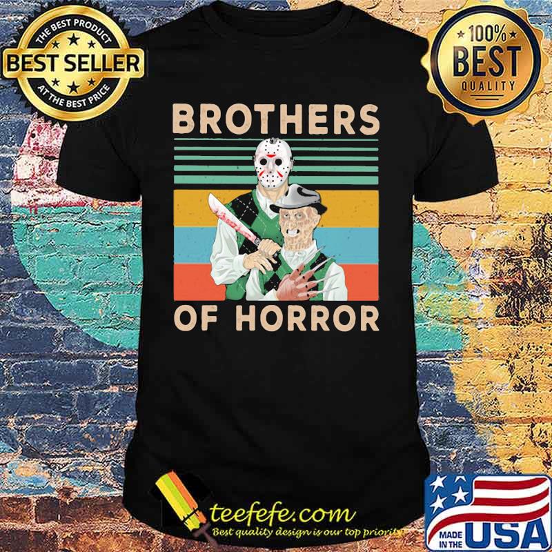 Halloween jason voorhees freddy krueger brothers of horror vintage retro shirt