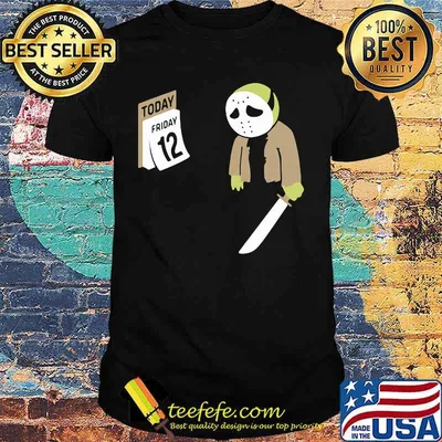 Halloween jason voorhees holding knife today friday 12 shirt