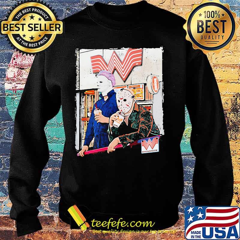 Halloween jason voorhees michael myers whataburger s Sweater Halloween jason voorhees michael myers whataburger s Sweater