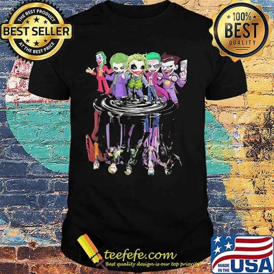 Halloween joker characters chibi water reflection shirt