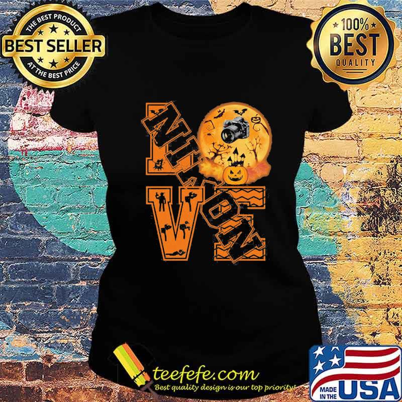Halloween love nikon camera moon s Ladies tee Halloween love nikon camera moon s Ladies tee
