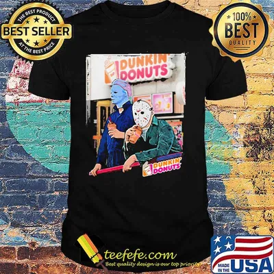 Halloween michael myers jason voorhees dunkin donuts shirt