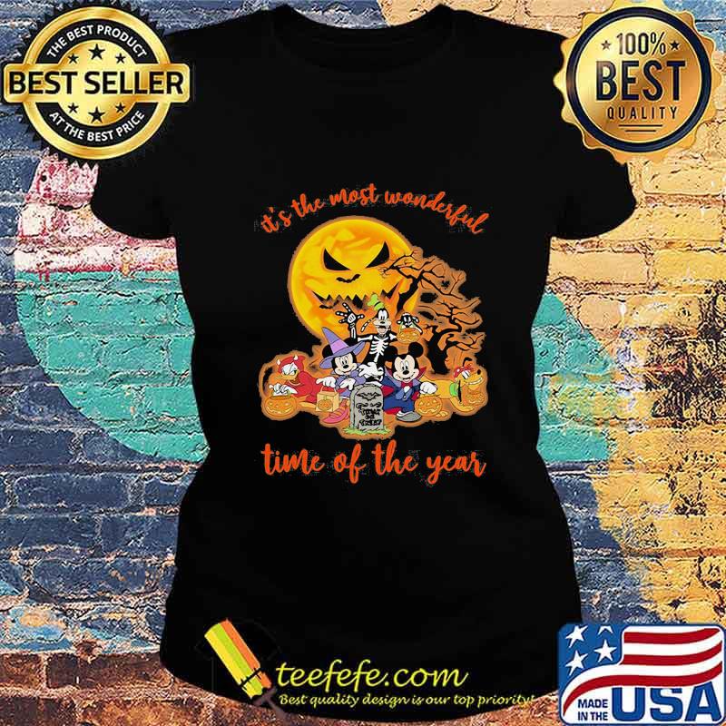 Halloween mickey mouse cartoon it's the most wonderful time of the year s Ladies tee Halloween mickey mouse cartoon it's the most wonderful time of the year s Ladies tee