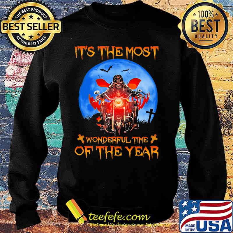 Halloween skeleton riding motorcycle it's the most wonderful time of the year s Sweater Halloween skeleton riding motorcycle it's the most wonderful time of the year s Sweater