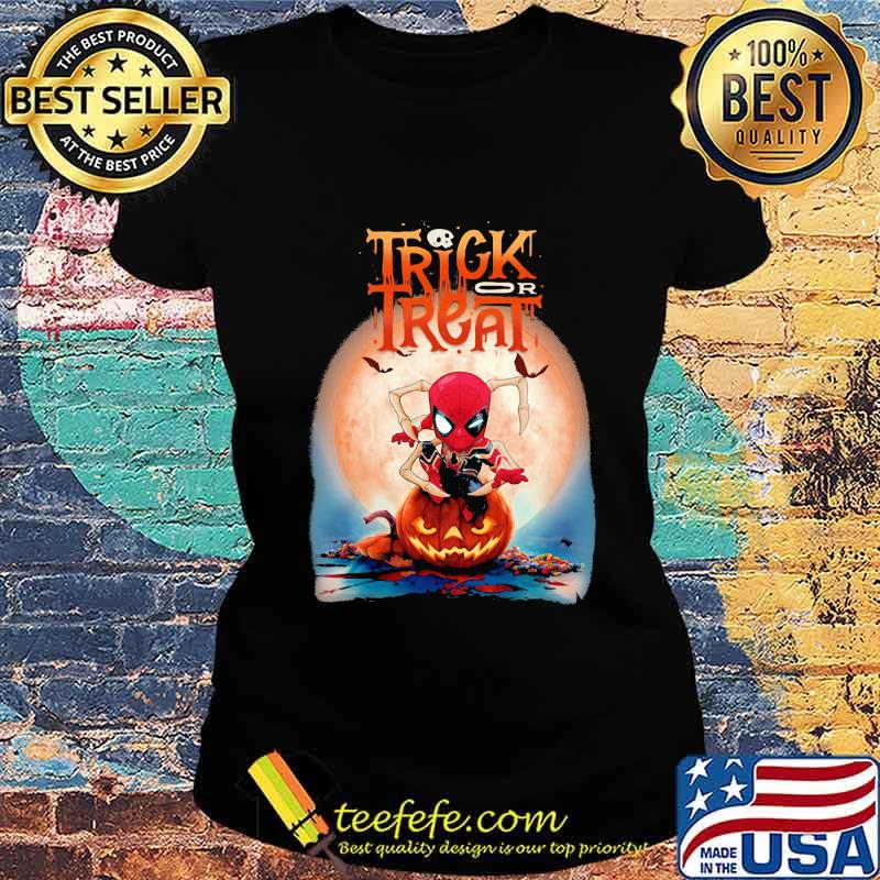 Halloween spiderman trick or treat pumpkins s Ladies tee Halloween spiderman trick or treat pumpkins s Ladies tee