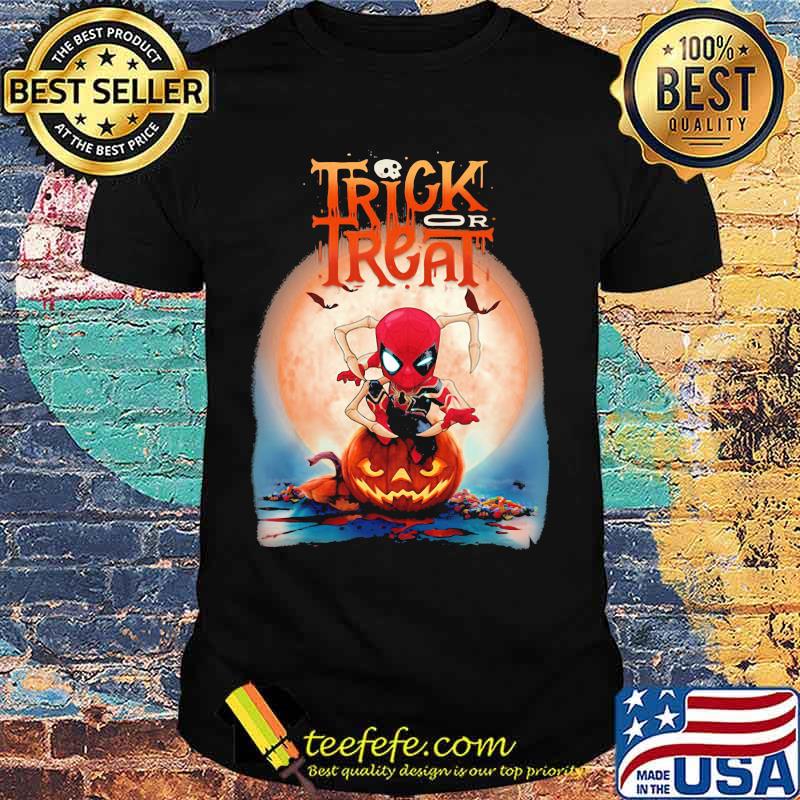 Halloween spiderman trick or treat pumpkins shirt