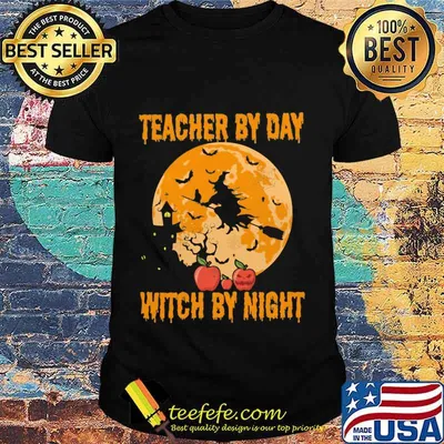 Halloween teacher by day witch by night shirt