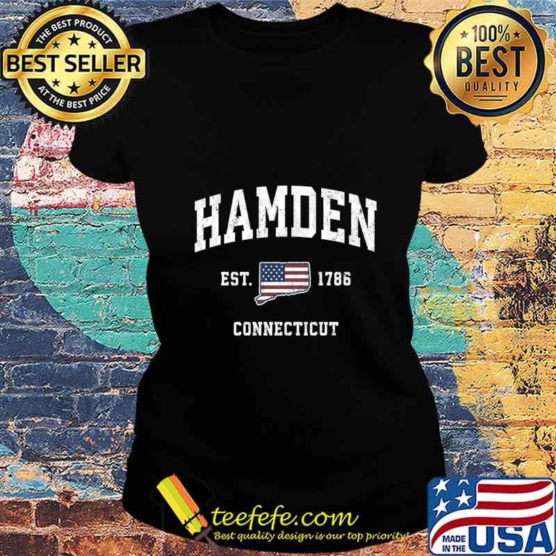 Hamden Connecticut CT Vintage American Flag Sports Design Pullover s Ladies tee Hamden Connecticut CT Vintage American Flag Sports Design Pullover s Ladies tee