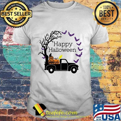 Happy halloween bat and pumpkin car tree shirt