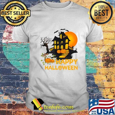 Happy Halloween Costumes Funny Pumpkins House Men Women Kids T-Shirt